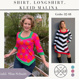 Schnittmuster Malina Damen – Shirt, Longshirt & Kleid Gr. 32–48