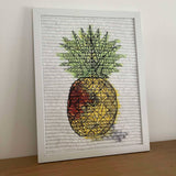 Stickdatei Ananas "Anatrocken" für Cannelloni-Technik im Polygon-Stil  7Größen (10x10 - 21x40) inkl. Anleitung