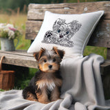 WENIGER STICHE - Stickdatei Yorkshire Terrier "Benny" -  LIGHT - für Helle Stoffe
