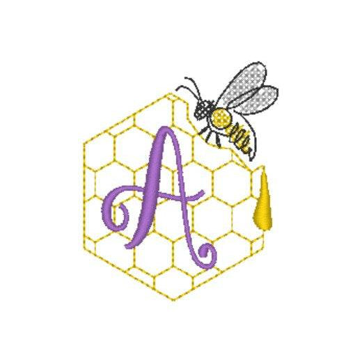 Stickdatei - Bienen-Monogramme A-Z - Sewando