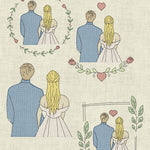 Stickdatei Hochzeit Brautpaar Line Art Set 949 - Sewando