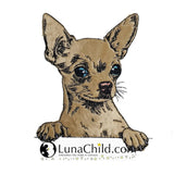 Stickdatei Applikation Chihuahua "Aage"  - realistisch - FÜR HELLE & DUNKLE STOFFE