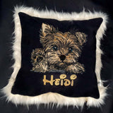 Stickdatei Applikation Yorkshire Terrier Welpe "Benny" - realistisch - FÜR HELLE & DUNKLE STOFFE
