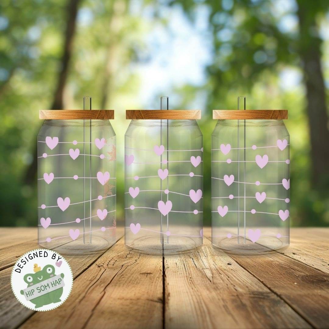 exklusiv bei Sewando: Herzgirlande in Rosa – verspieltes Sublimationsdesign - Sewando