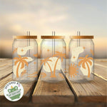 exklusiv bei Sewando: Sublimationsdesign Boho Beach – Palmen & Sonne im Retro-Stil - Sewando