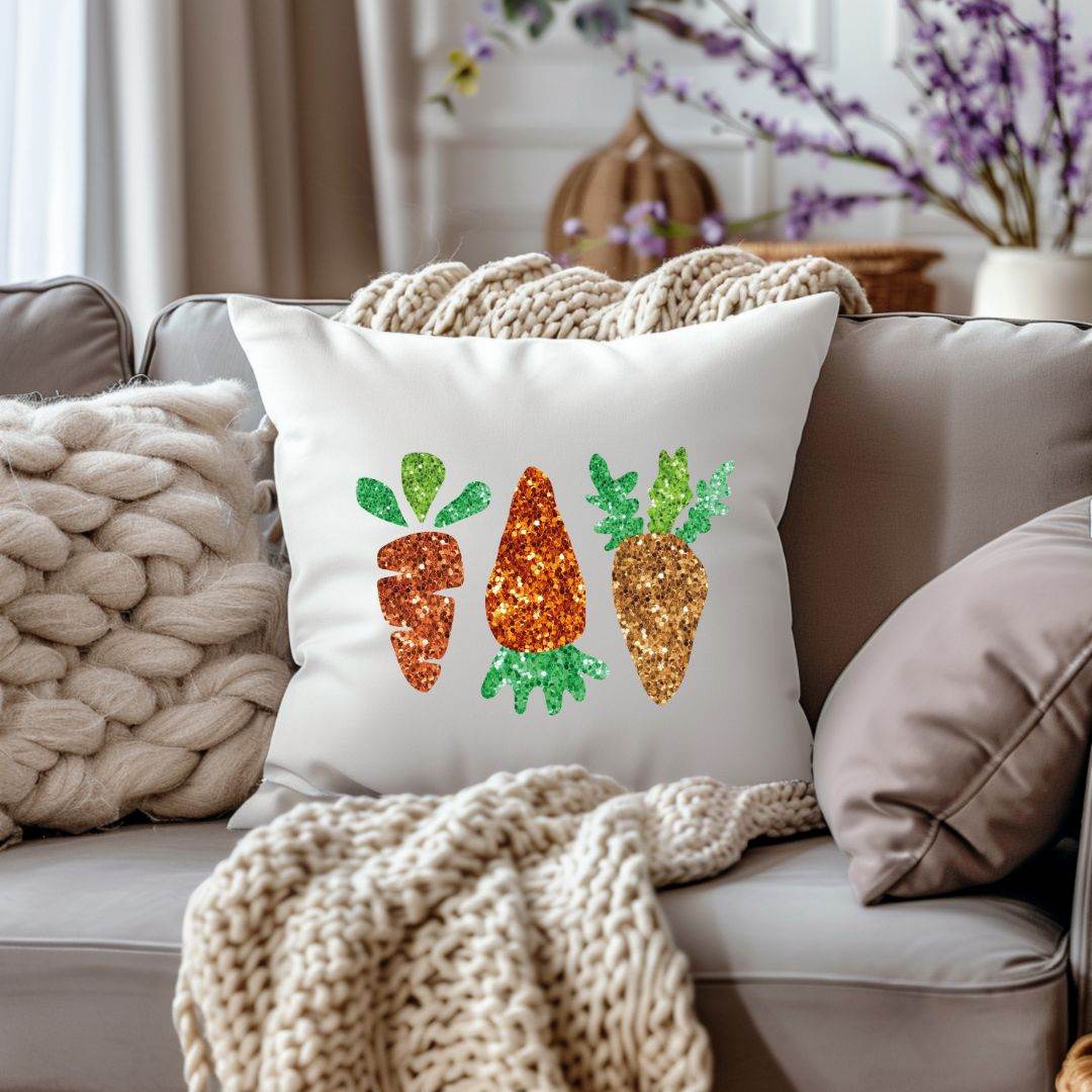 Glitzer-Möhren Bügelbild – Karotten-Druck für Ostern, Frühling & Gartenliebe - Sewando