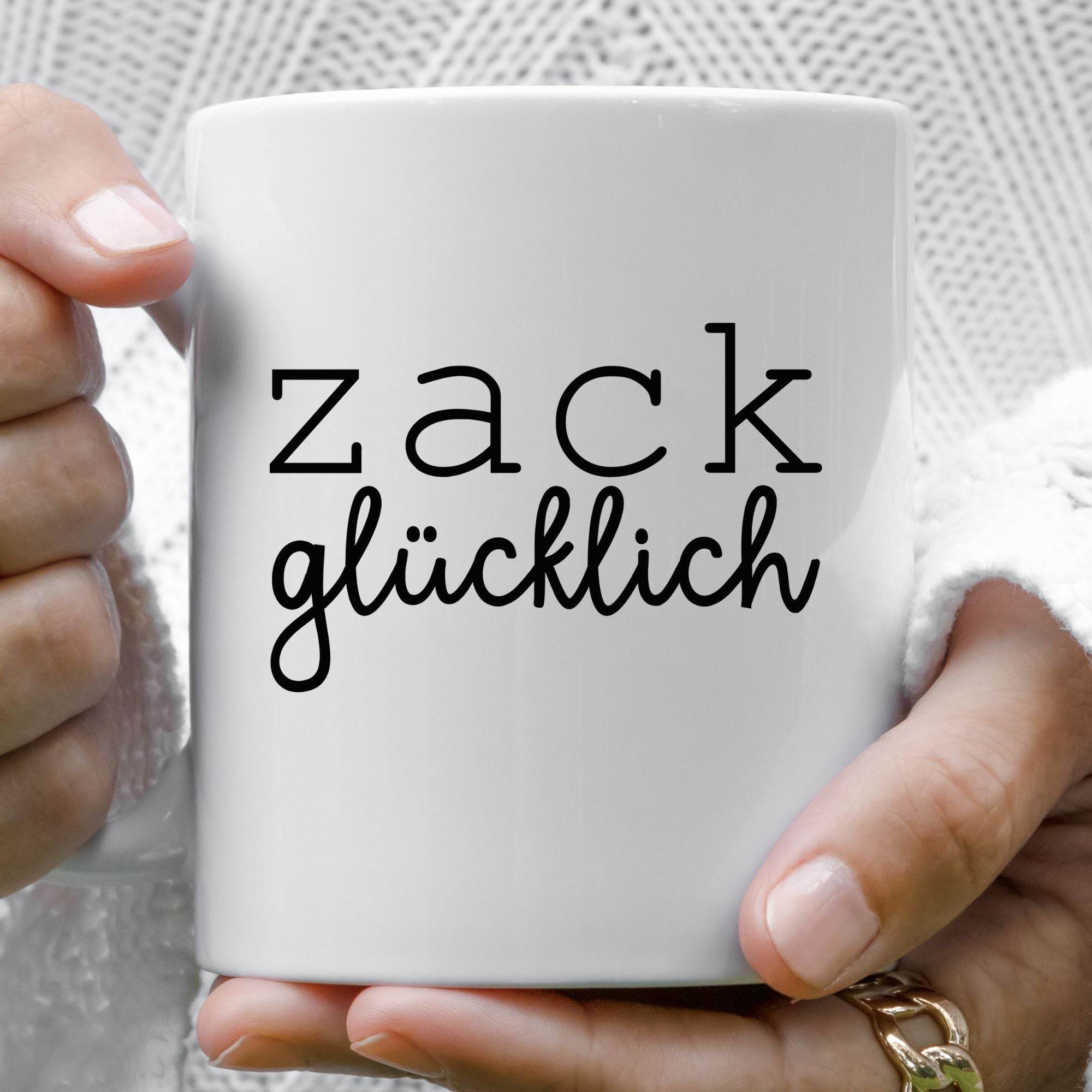 Plotterdatei „zack glücklich“ – minimalistisches Lettering Design - Sewando