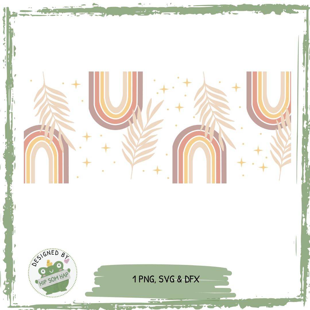 exklusiv bei Sewando: Boho-Regenbogen & Palmenblätter – Trendiges Sublimationsdesign - Sewando