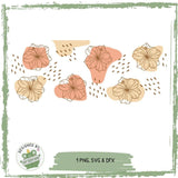 exklusiv bei Sewando: Hibiskus-Pattern in warmen Erdtönen – Florales Sublimationsdesign - Sewando