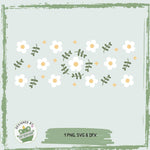exklusiv bei Sewando. Weißes Blumen- & Blätterdesign – Sublimationsdatei - Sewando