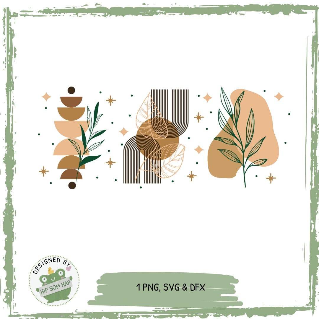 exklusiv bei Sewando: Sublimationsdesign Boho Abstract – Geometrie & Pflanzen - Sewando