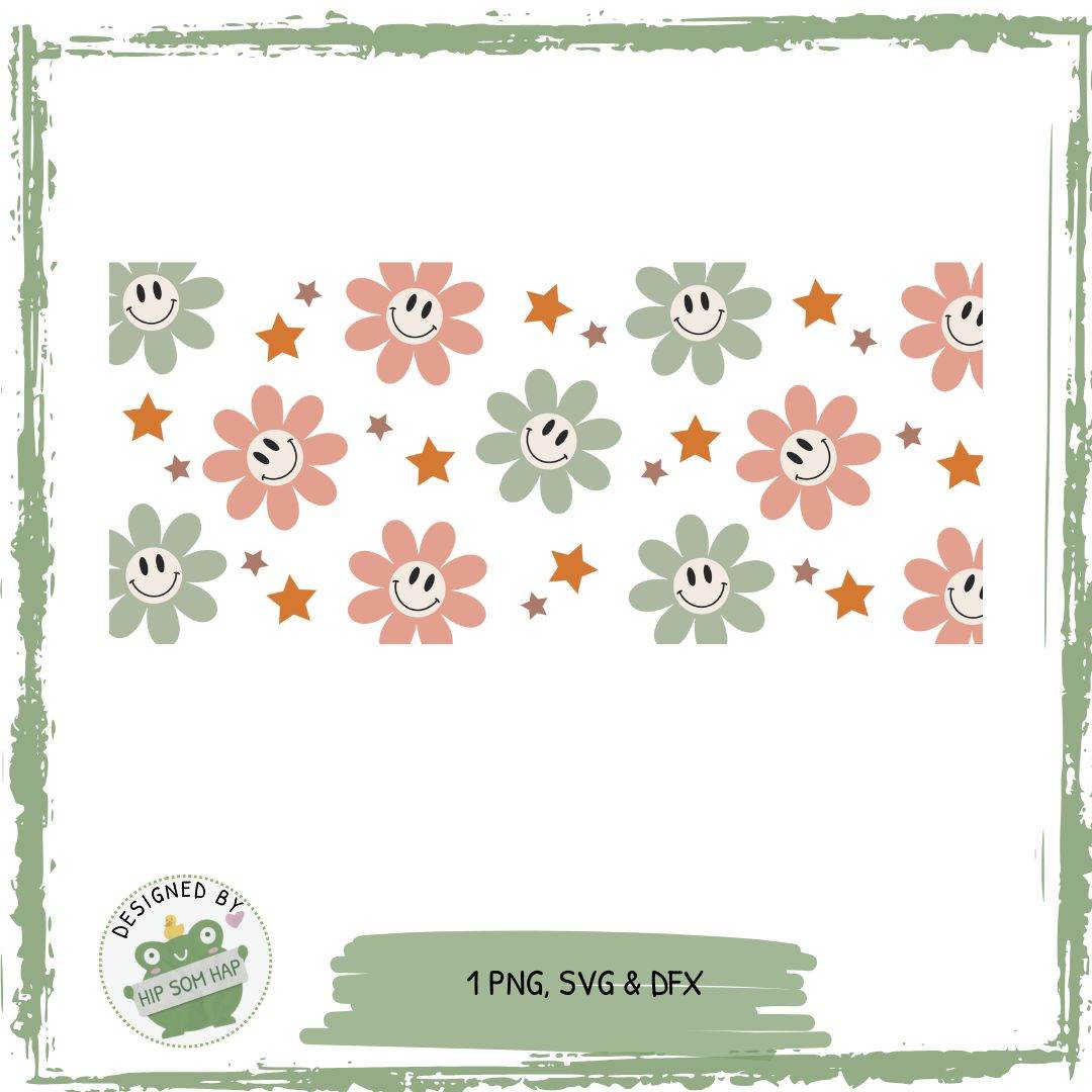 exklusiv bei Sewando: Retro Blumen Sublimationsdesign - Sewando