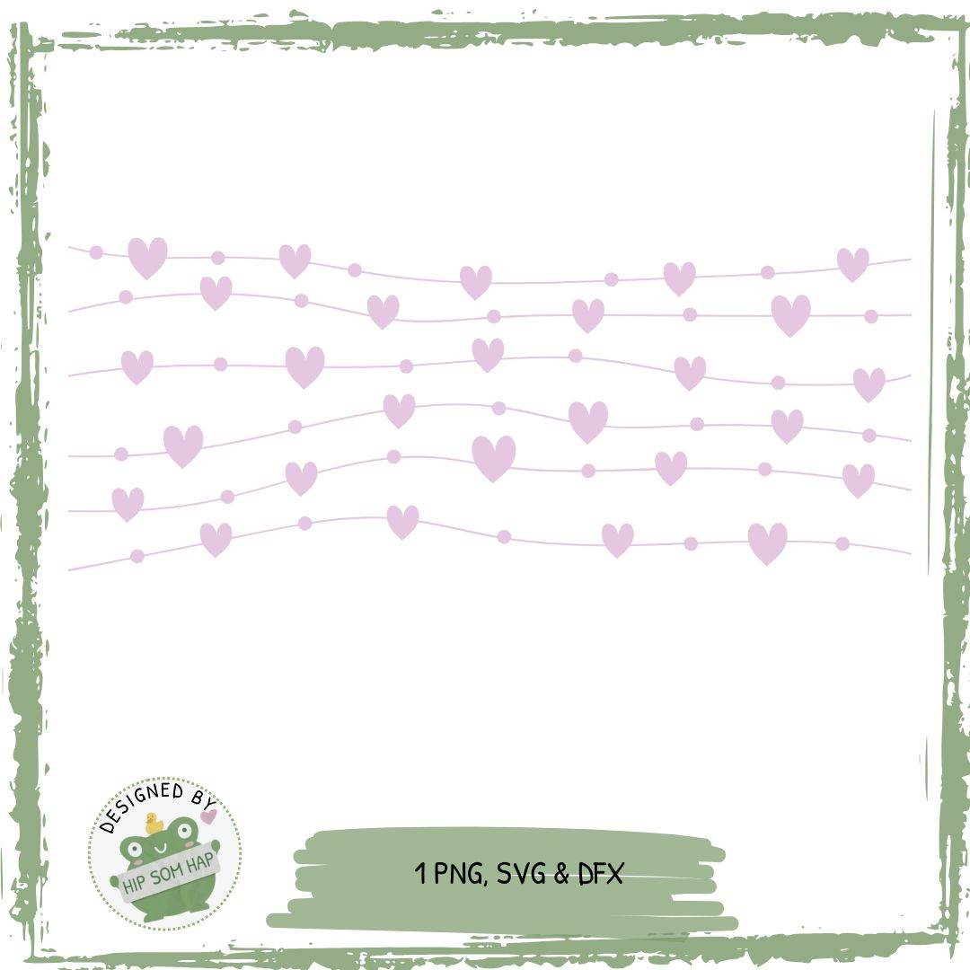 exklusiv bei Sewando: Herzgirlande in Rosa – verspieltes Sublimationsdesign - Sewando