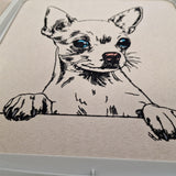 Stickdatei Chihuahua kurzhaar  "Aage" - realistisch - FÜR HELLE STOFFE