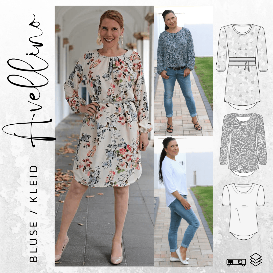 Schnittmuster Bluse/Kleid AVELLINO Gr. 32-54 : - Sewando