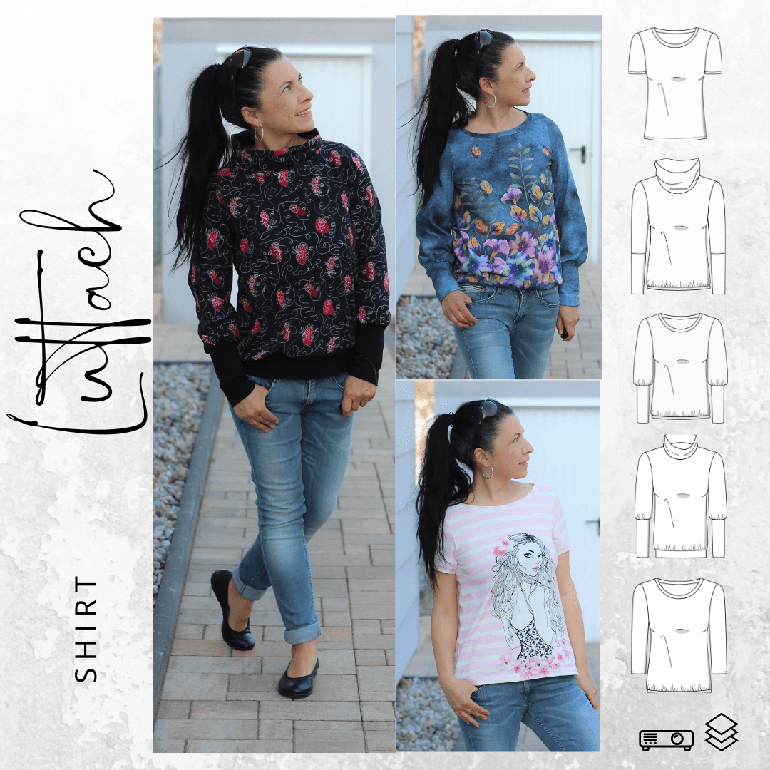 Schnittmuster Shirt LUTTACH Gr. XS-XXL : - Sewando