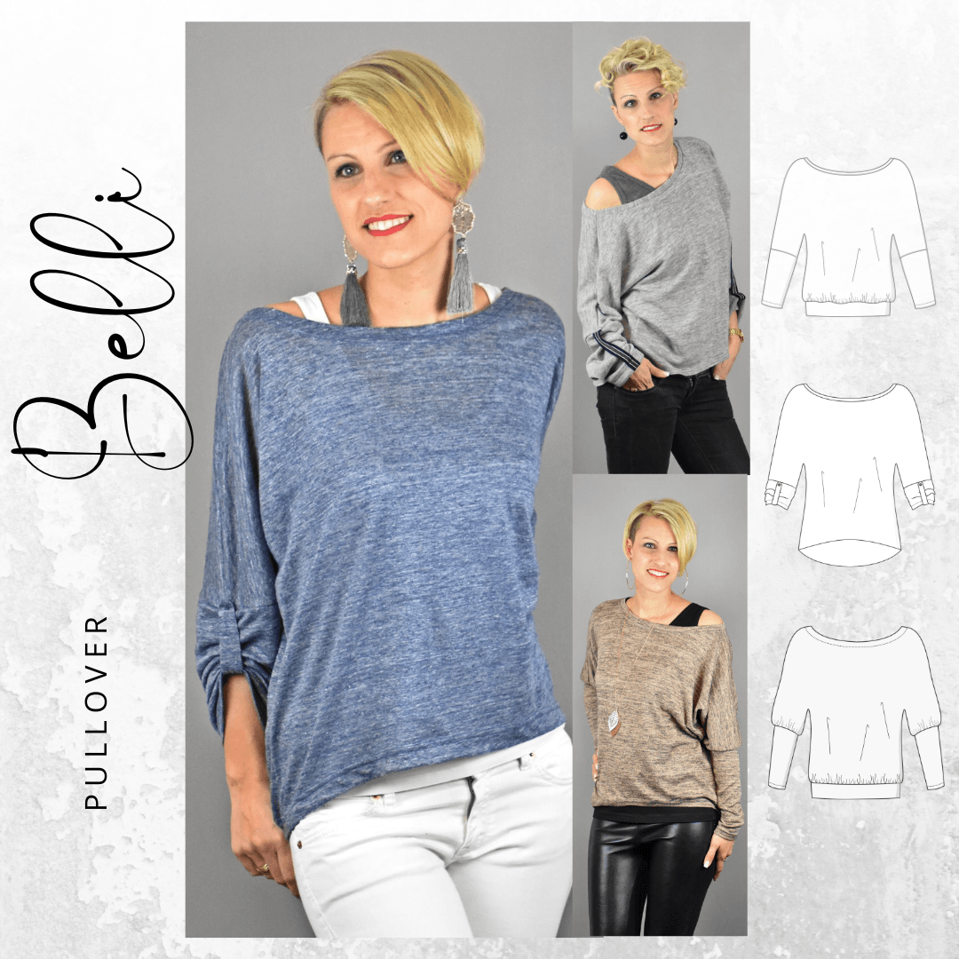 Schnittmuster Pullover BELLI Gr. 34-54 : - Sewando
