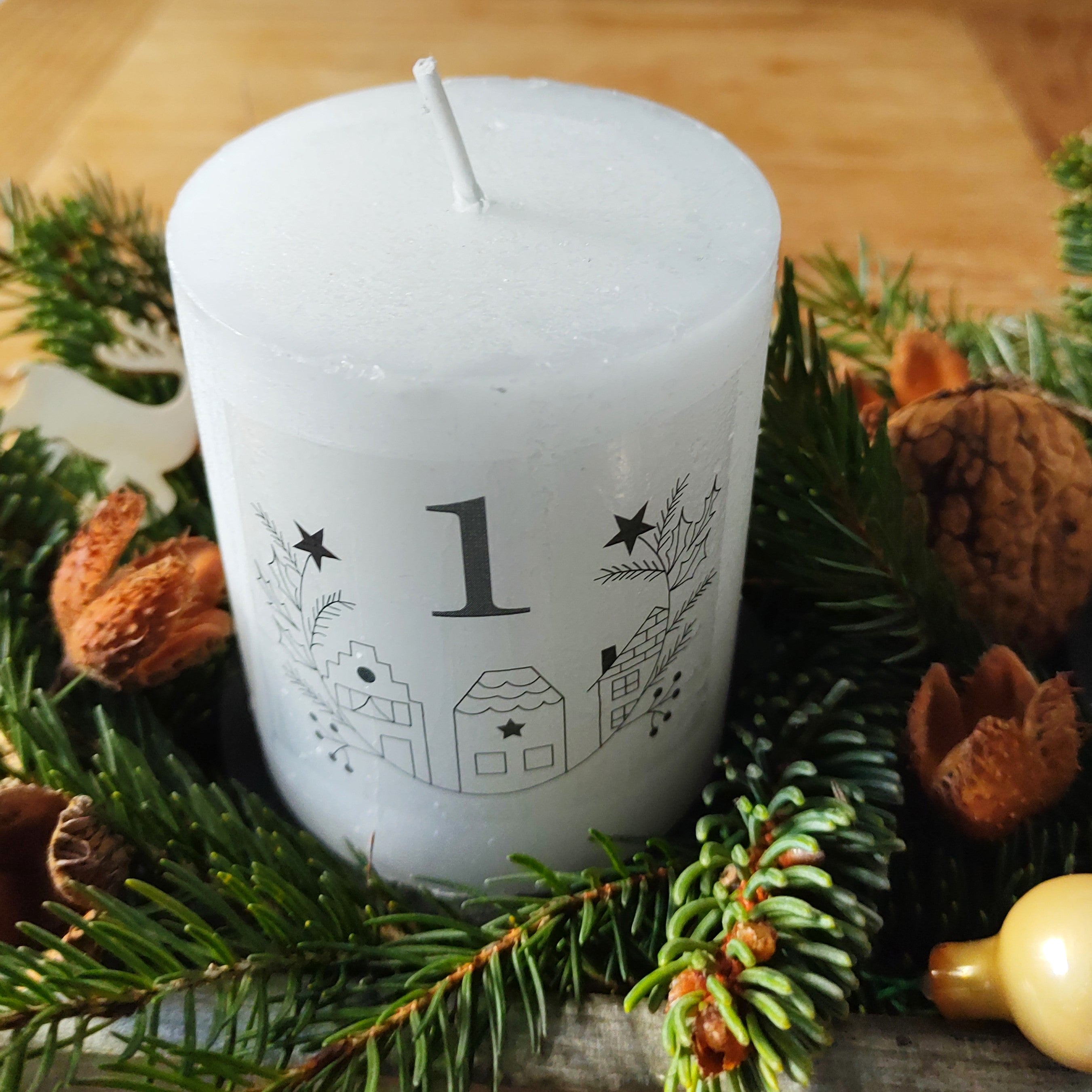 Vorlage für Kerzentattoo Weihnachten pdf Advent Kerzensticker für Wasserschiebefolie - Sewando
