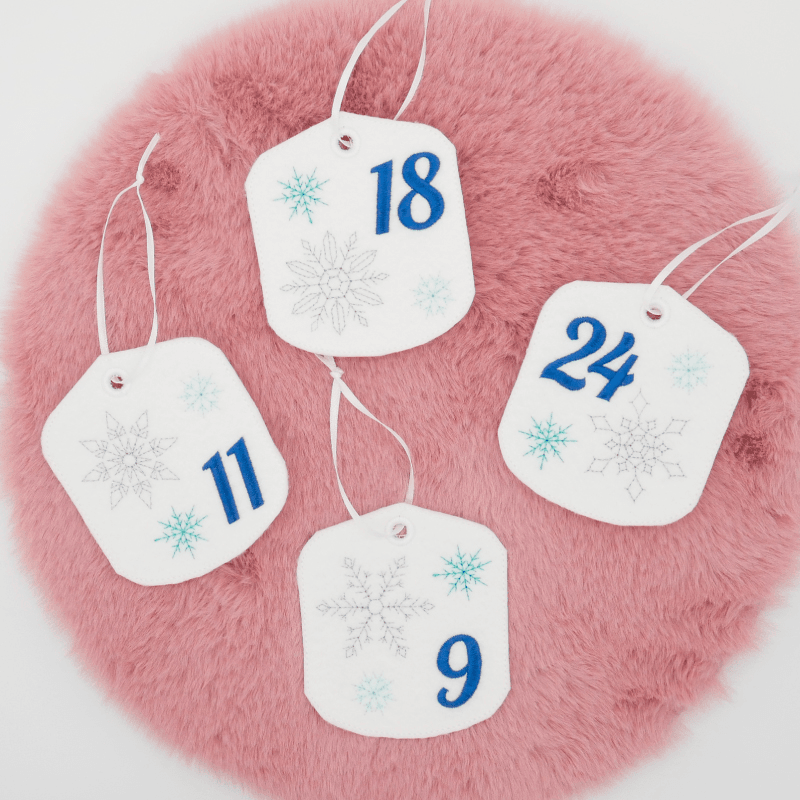 Stickdatei Set Adventskalender ITH Anhänger - Sewando