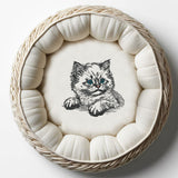 Stickdatei Katze "Cilly" - realistisch - FÜR HELLE STOFFE