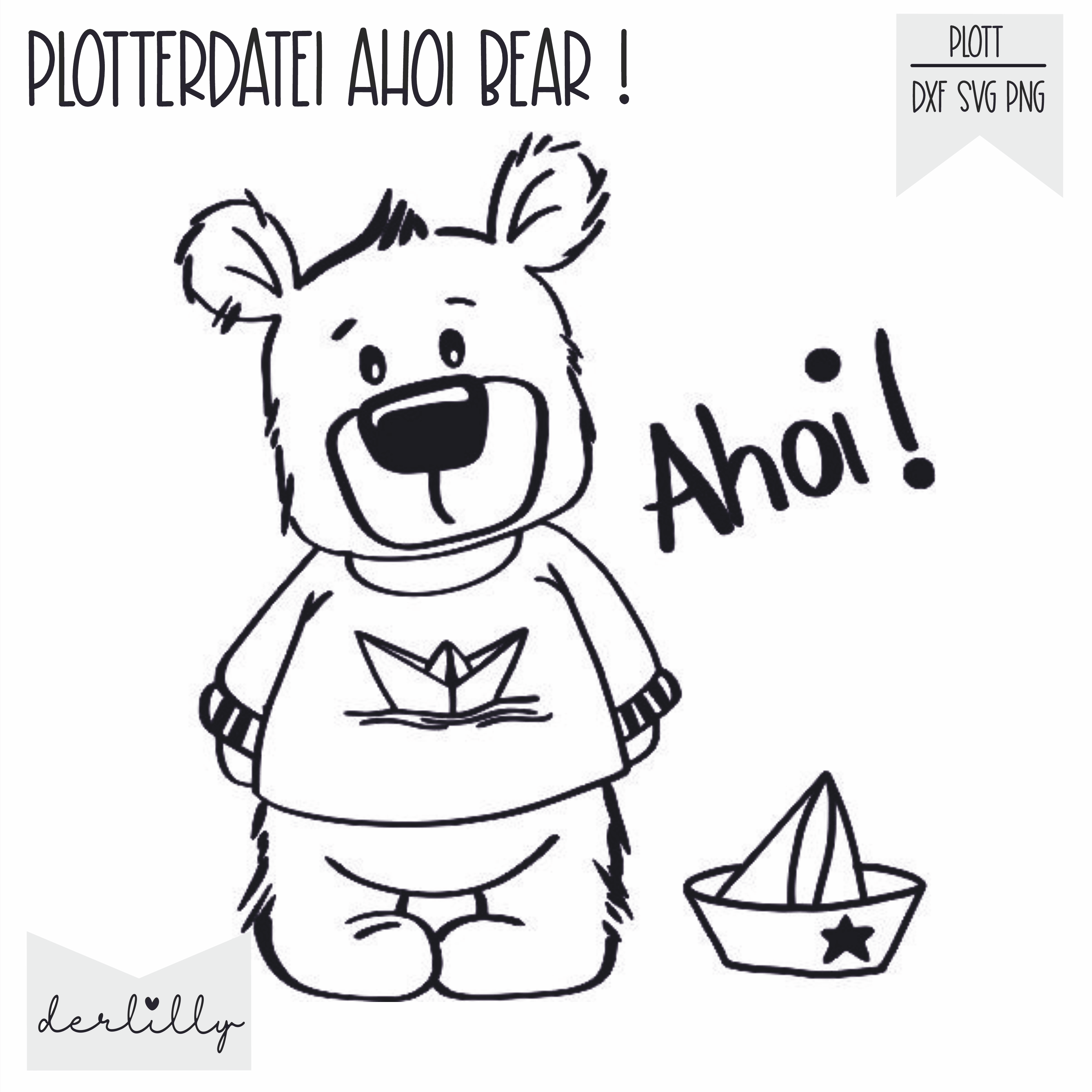 Plotterdatei Ahoi Bear - Sewando