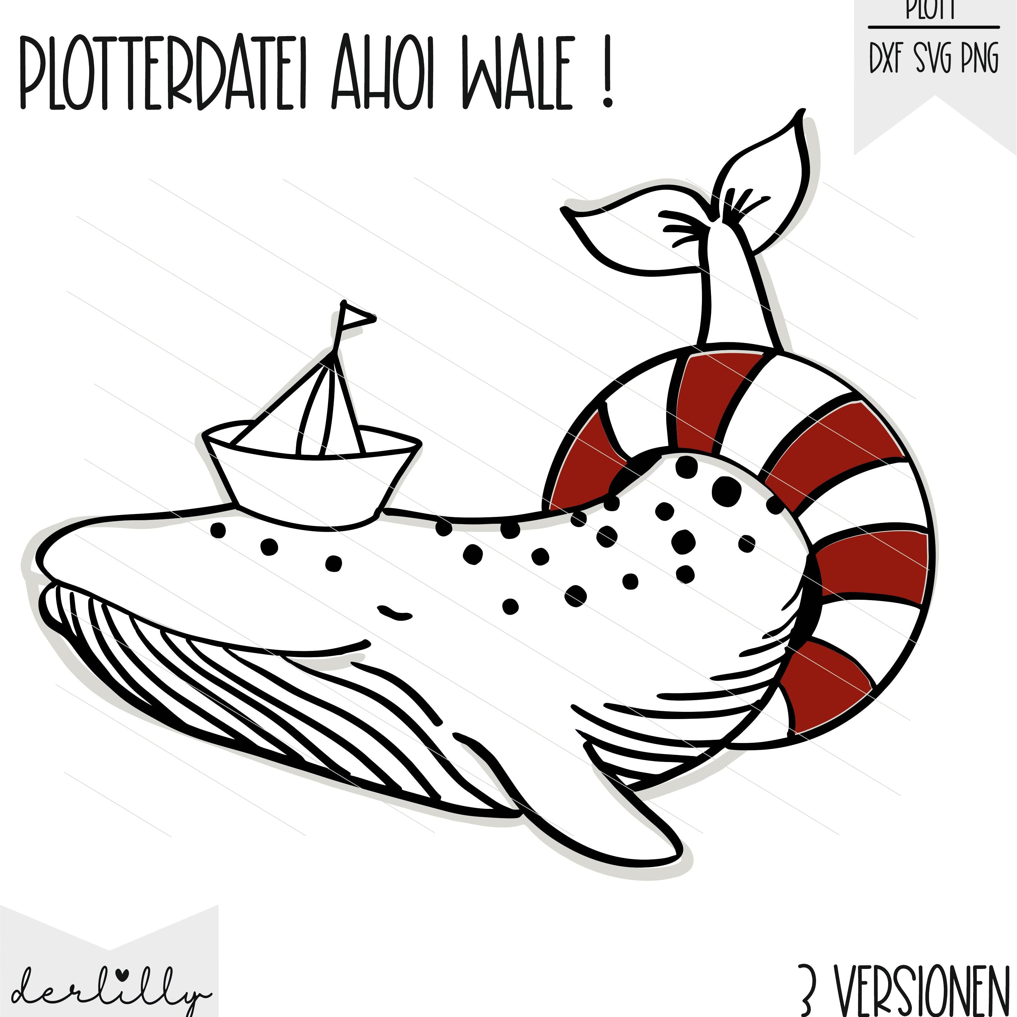 Plotterdatei Ahoi Whale - Sewando