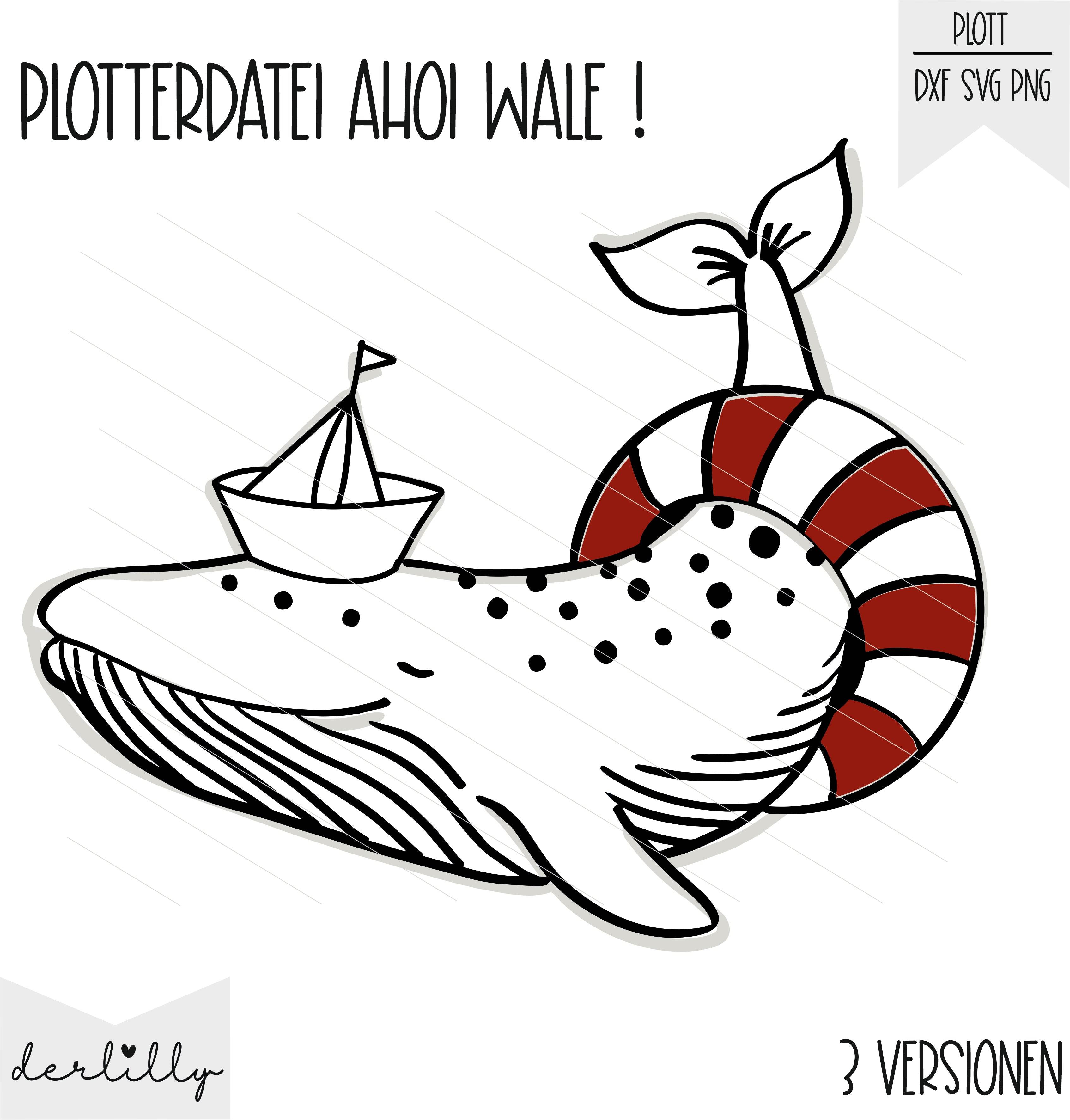 Plotterdatei Ahoi Whale - Sewando