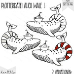 Plotterdatei Ahoi Whale - Sewando