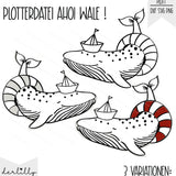 Plotterdatei Ahoi Whale - Sewando