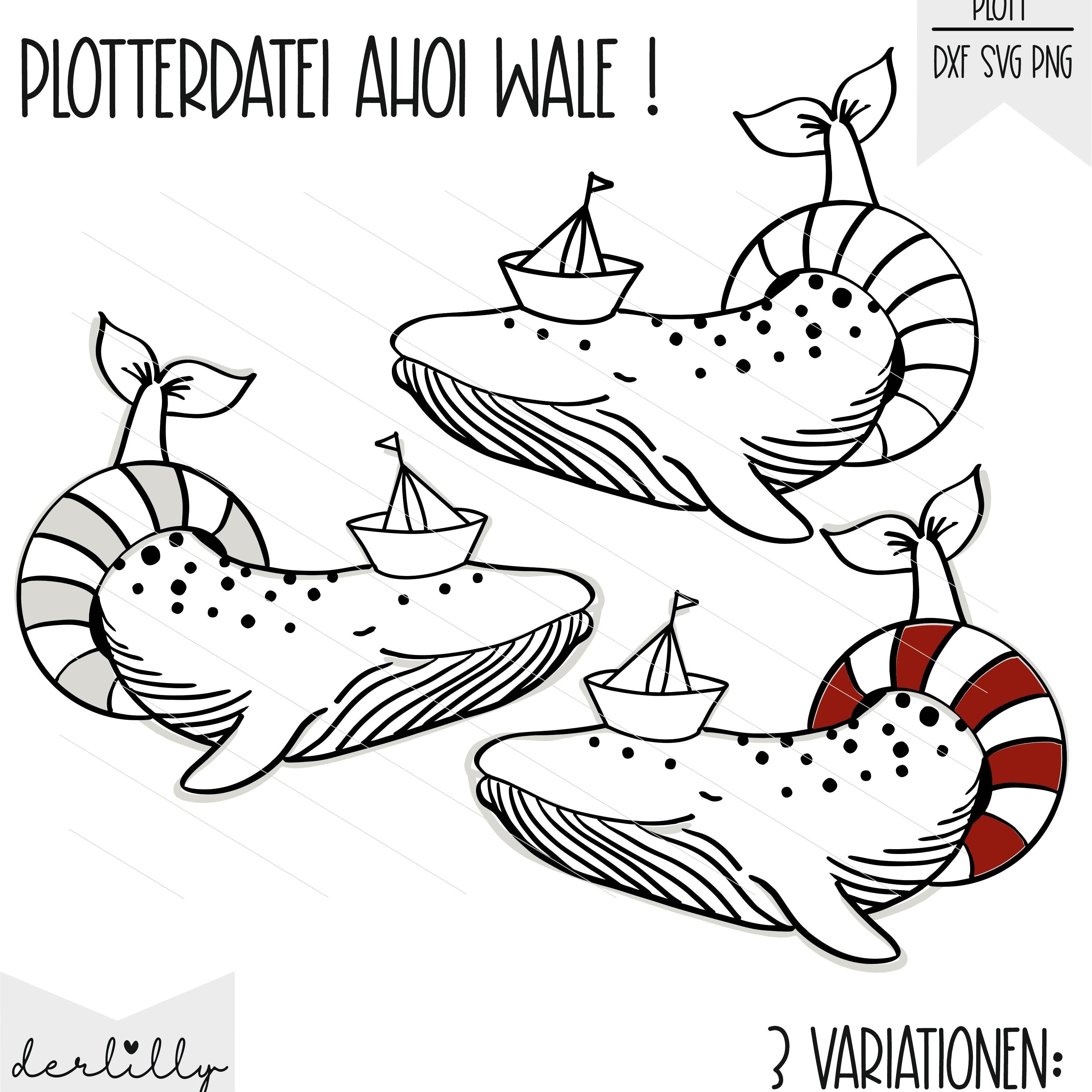 Plotterdatei Ahoi Whale - Sewando