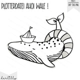 Plotterdatei Ahoi Whale - Sewando