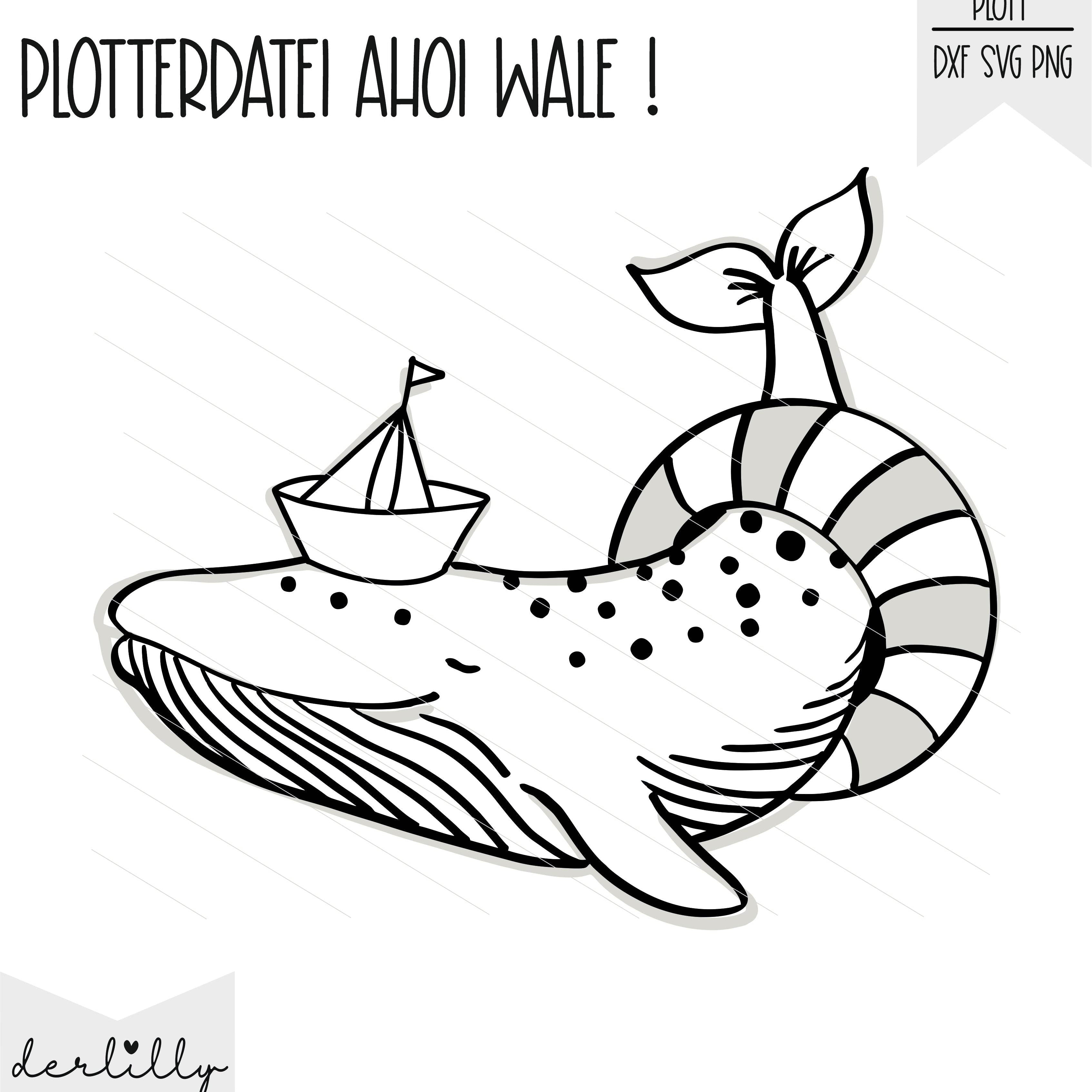 Plotterdatei Ahoi Whale - Sewando