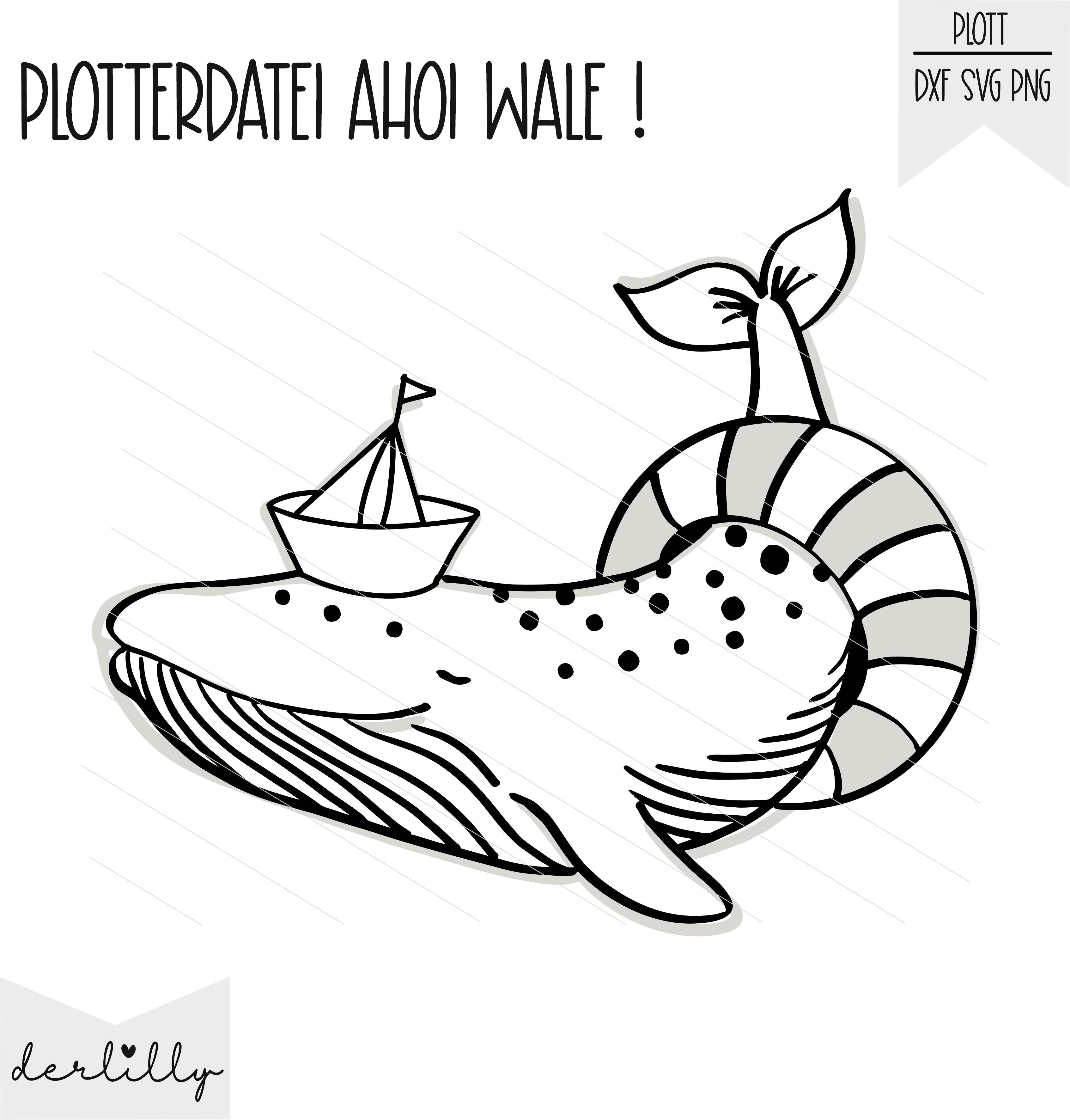 Plotterdatei Ahoi Whale - Sewando