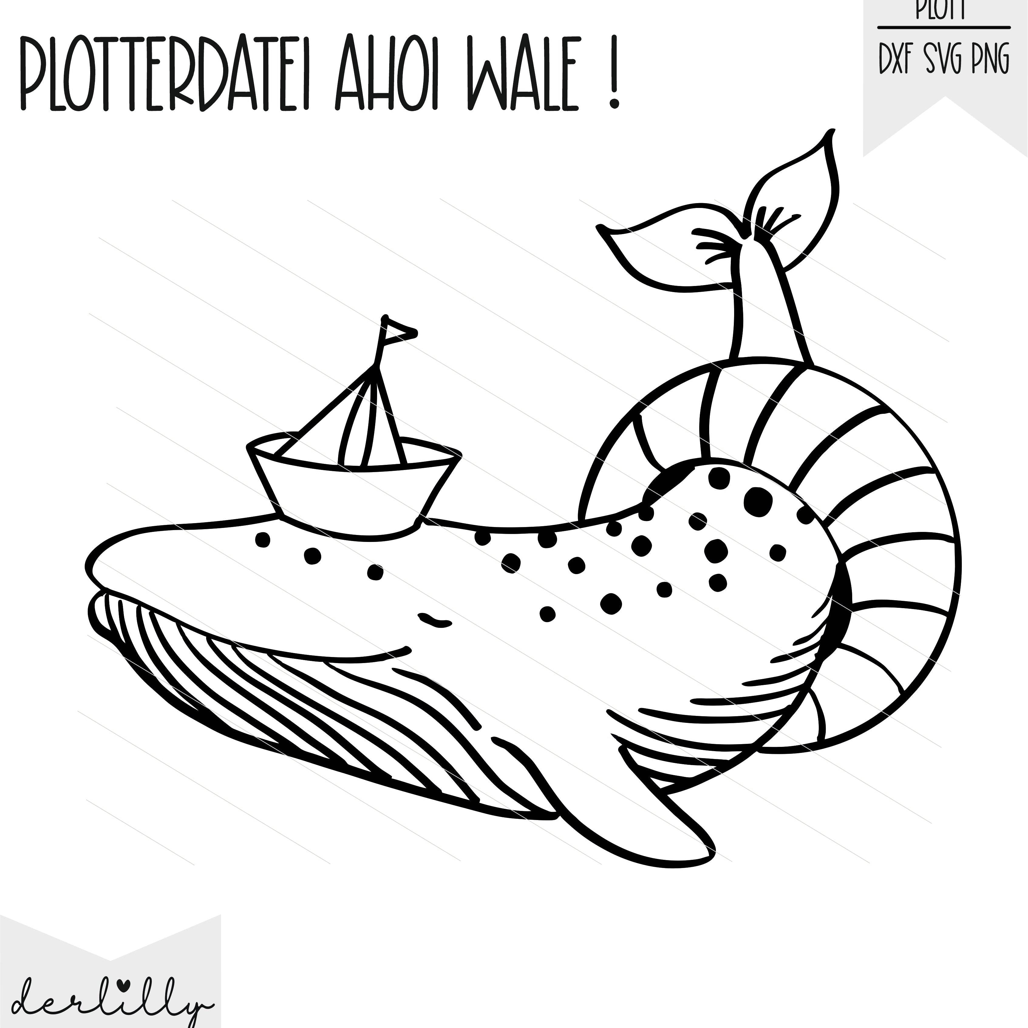 Plotterdatei Ahoi Whale - Sewando