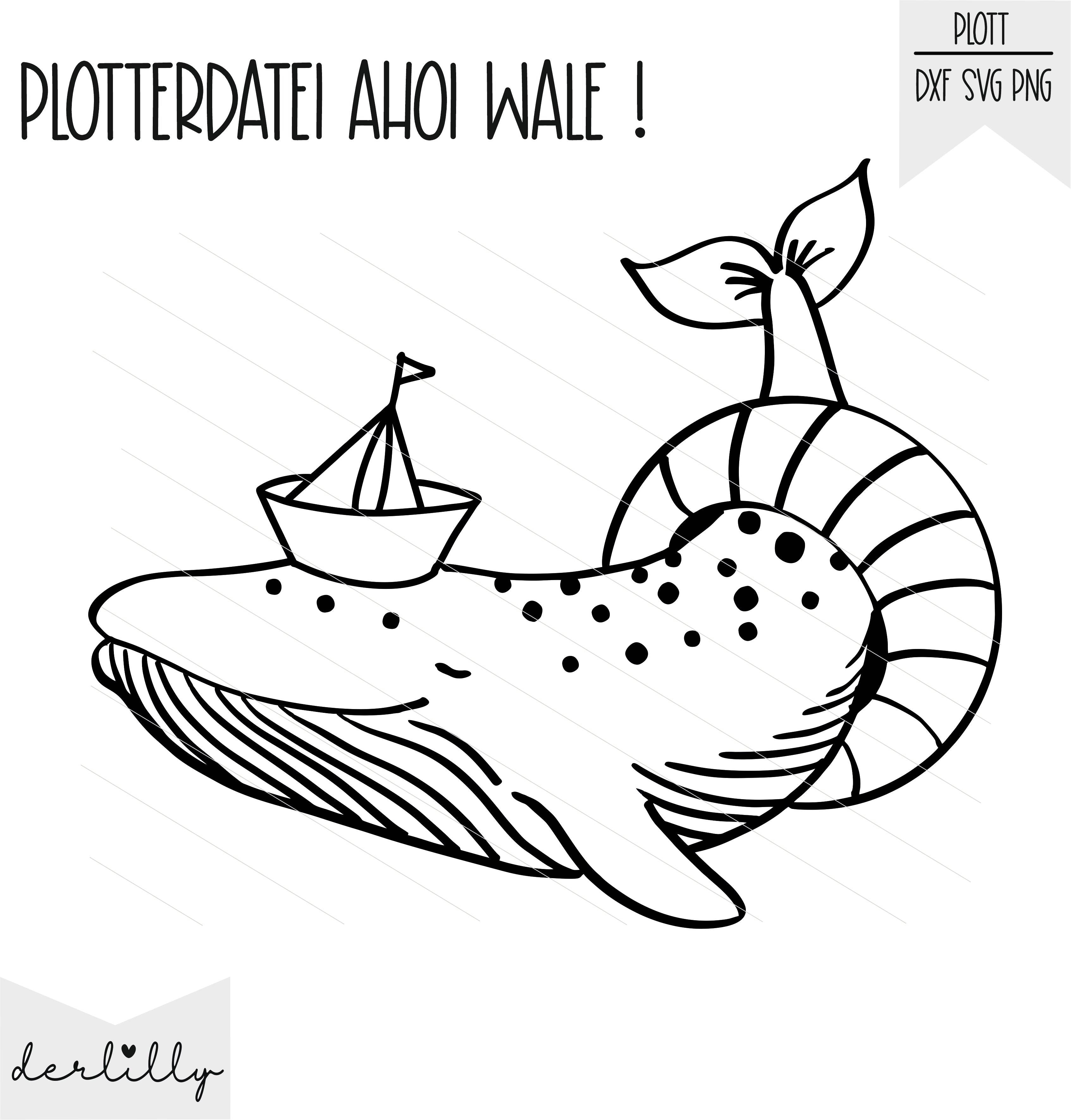 Plotterdatei Ahoi Whale - Sewando