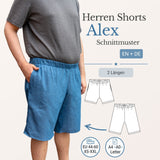 Schnittmuster Alex Men – Shorts für Herren mit Gummibund & Nahttaschen Gr. 44-60 / XS-4XL