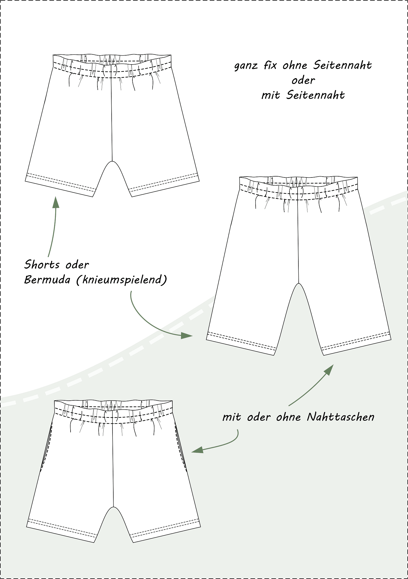 Alex Men – Shorts für Herren mit Gummibund & Nahttaschen Gr. 44-60 / XS-4XL - Sewando
