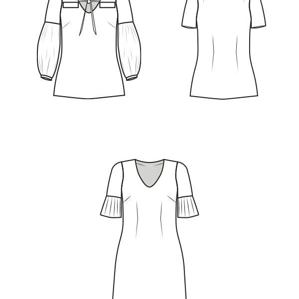 Schnittmuster ALEXANE Bluse, Kleid - für Webware mit Ärmelvariationen Gr. 34-54 - Sewando