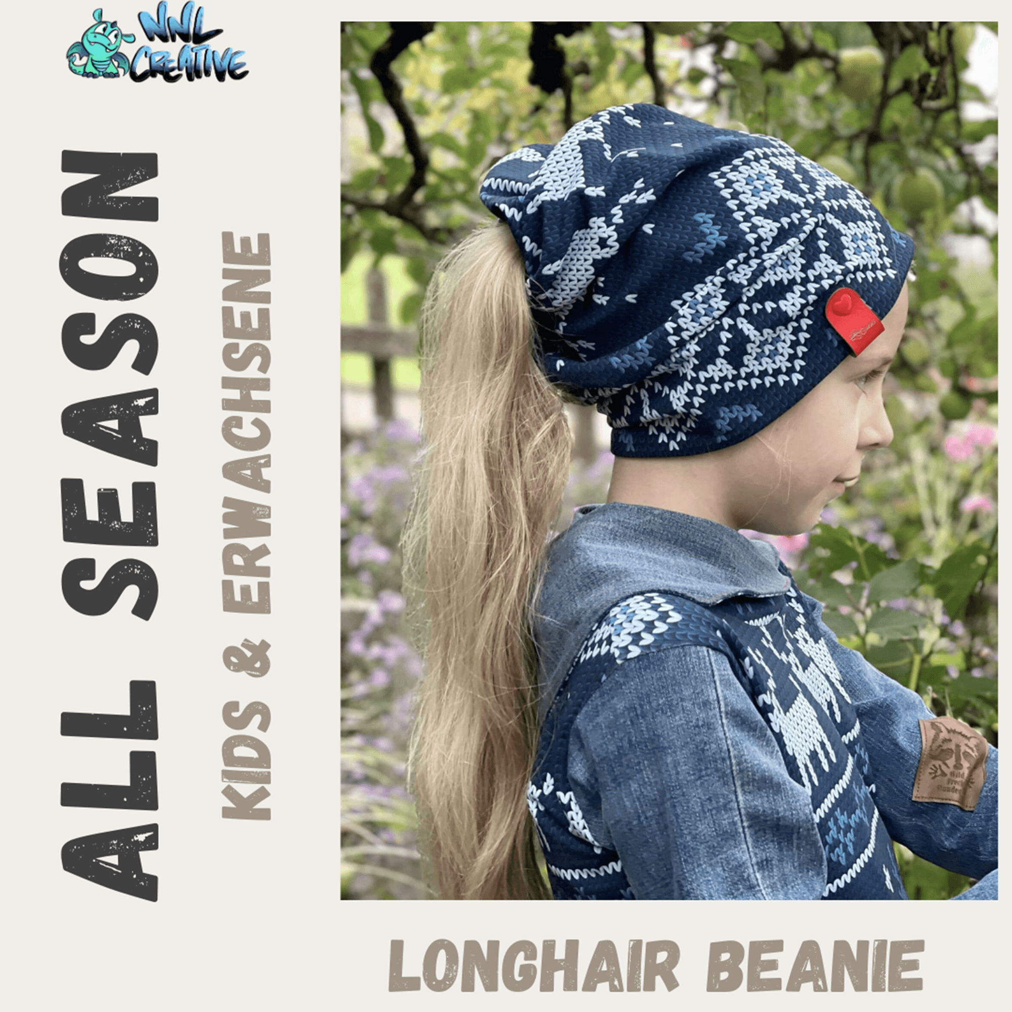 Schnittmuster *All Season Longhair Beanie* Mütze Kids & Erwachsene - Sewando