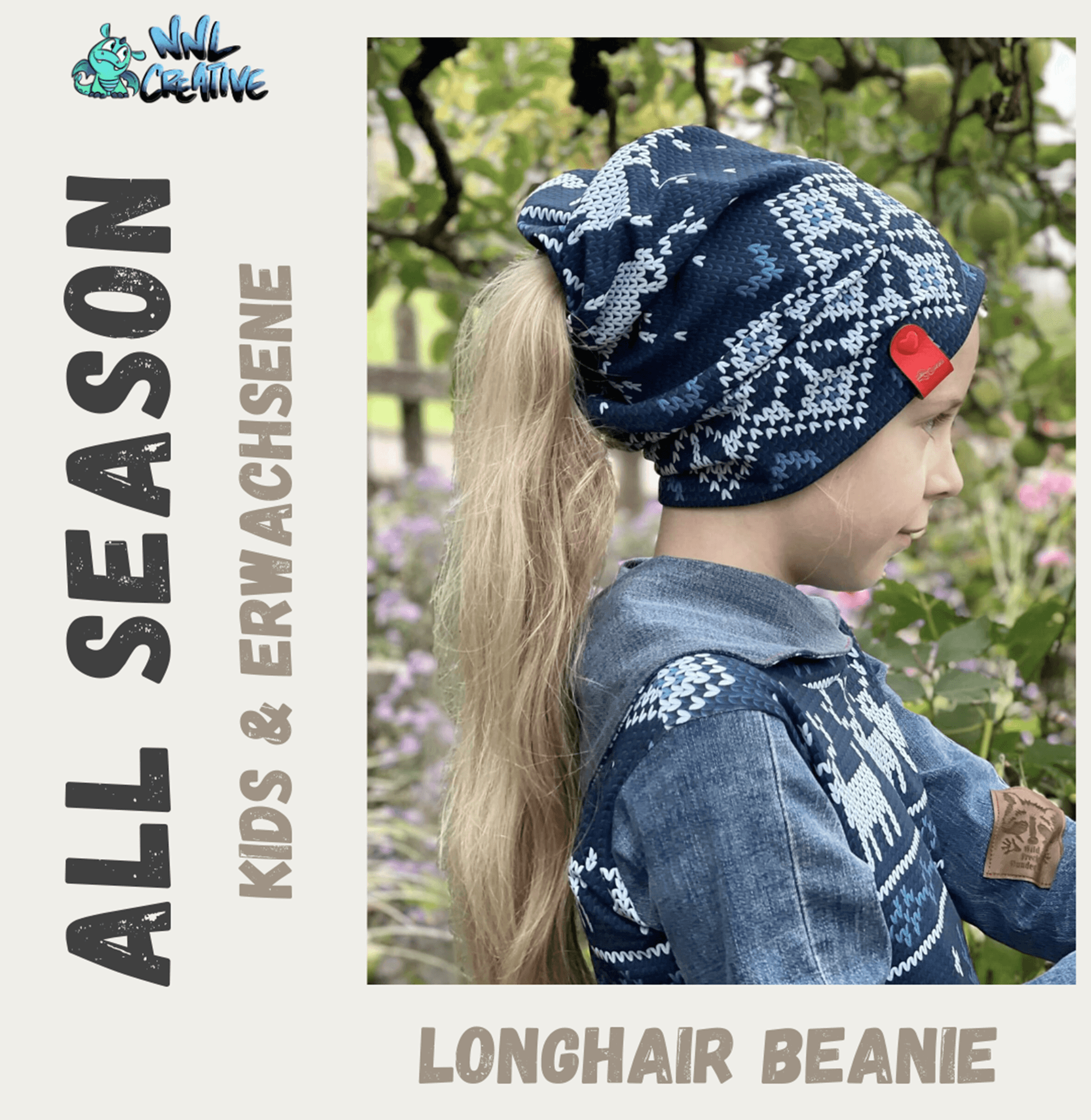 Schnittmuster *All Season Longhair Beanie* Mütze Kids & Erwachsene - Sewando