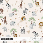 Stoffdesign - Safari Buddies - alle Tiere hellbeige - nicht exkusiv - Sewando
