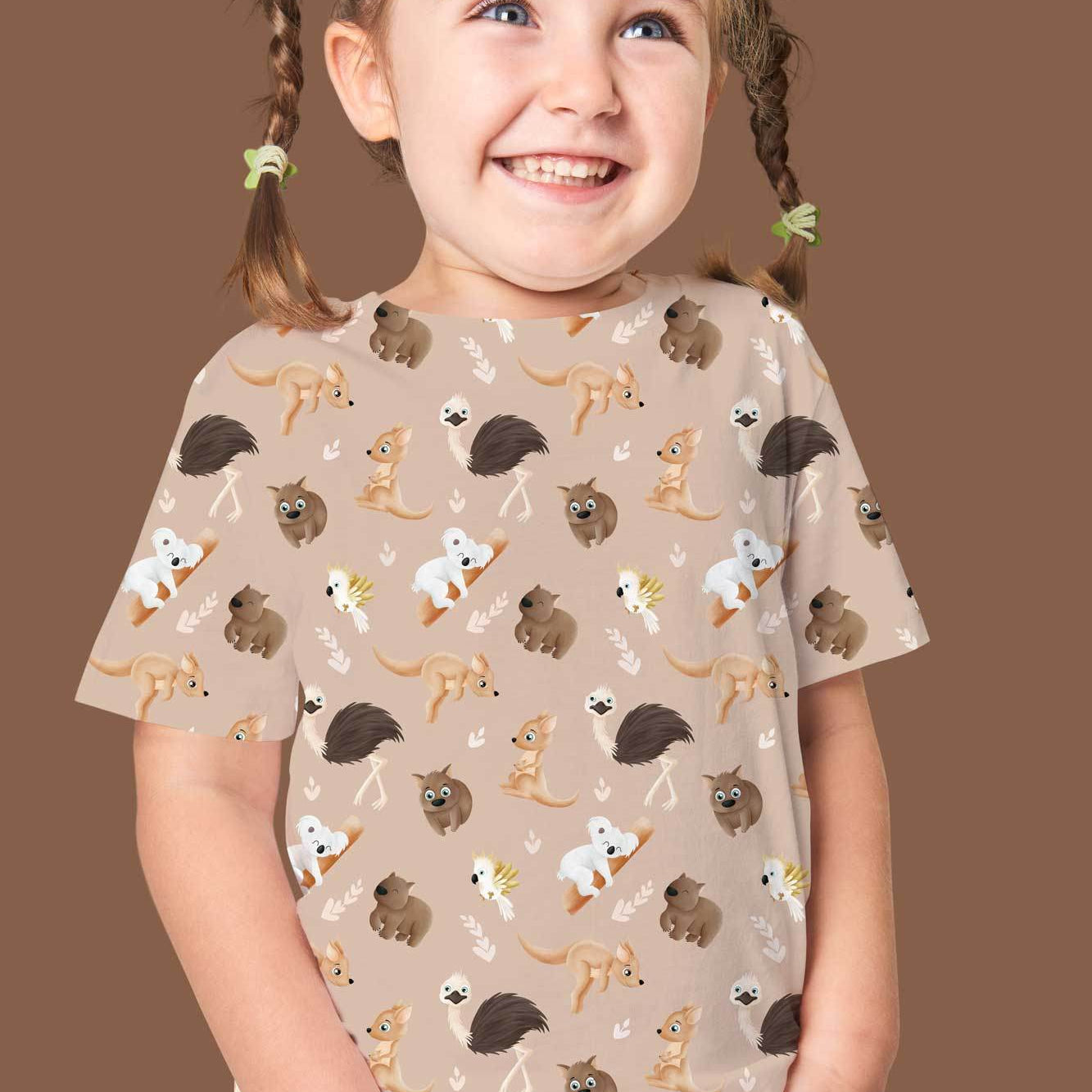 Stoffdesign - G'Day Mate Australien - alle Tiere beige - nicht exkusiv - Sewando