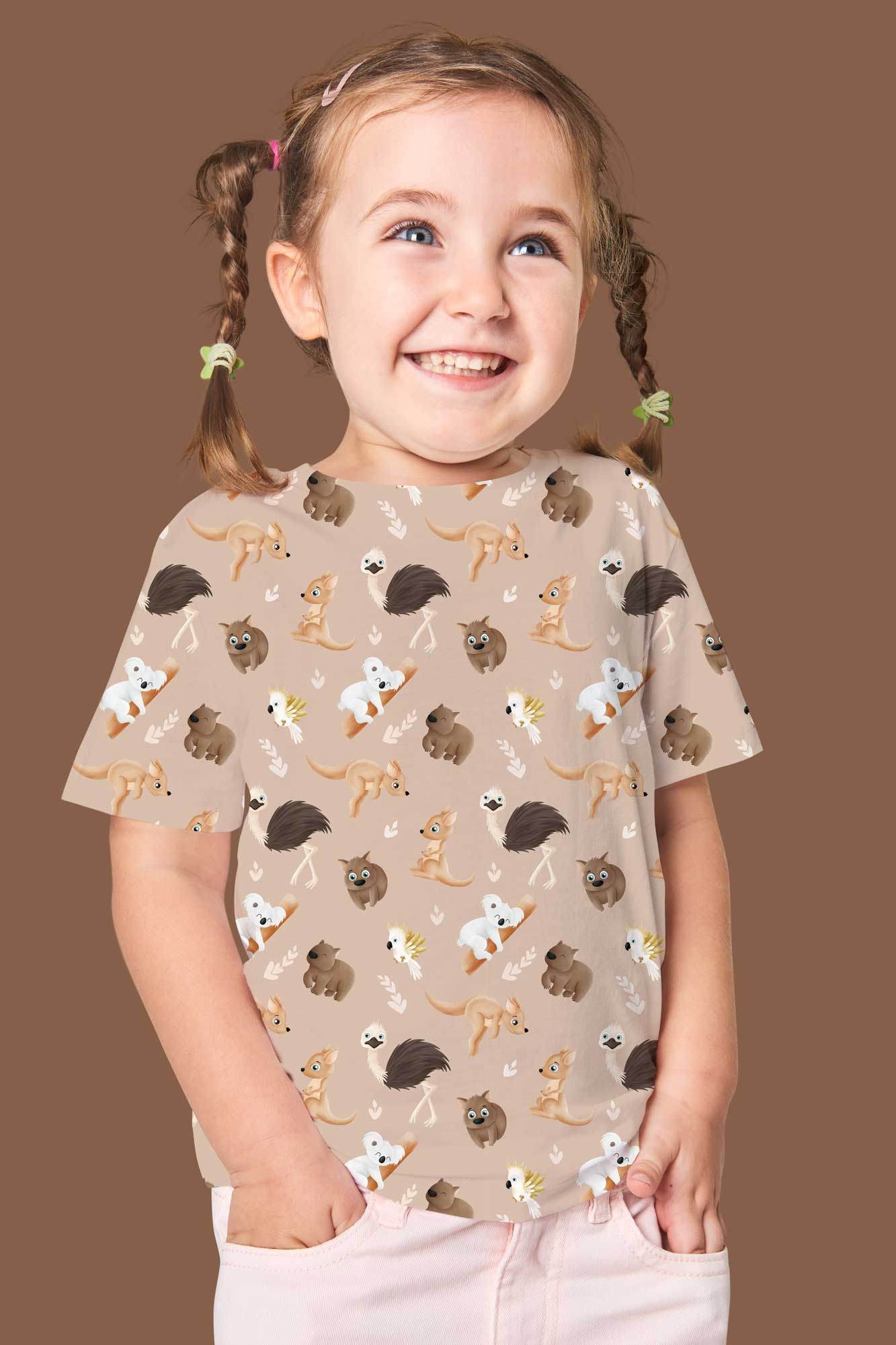 Stoffdesign - G'Day Mate Australien - alle Tiere beige - nicht exkusiv - Sewando