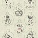 Stickdatei Weihnachten Vintage Anhänger Set 986 ITH Maschinenstickerei - Sewando
