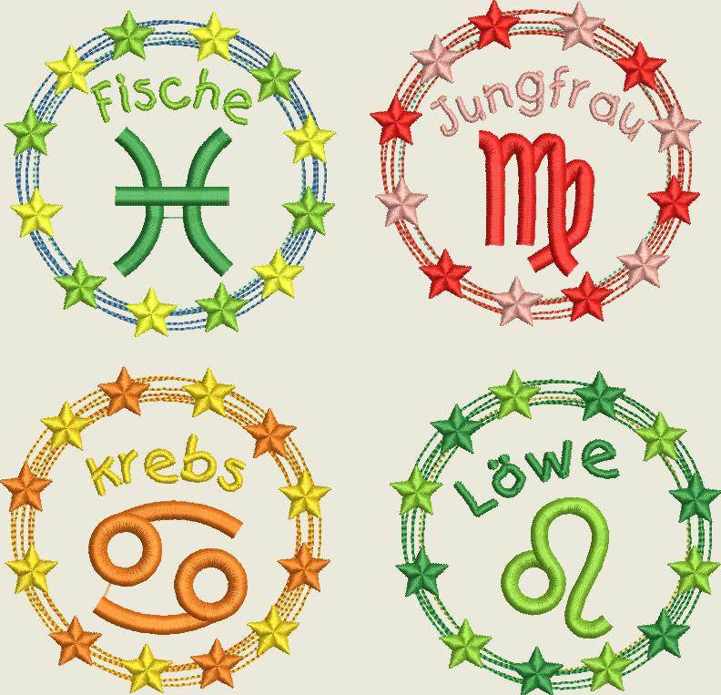 Stickdatei Sternzeichen Horoskop Button Set 561/1 - Sewando