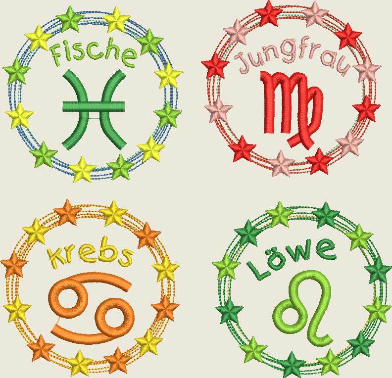 Stickdatei Sternzeichen Horoskop Button Set 561/1 - Sewando