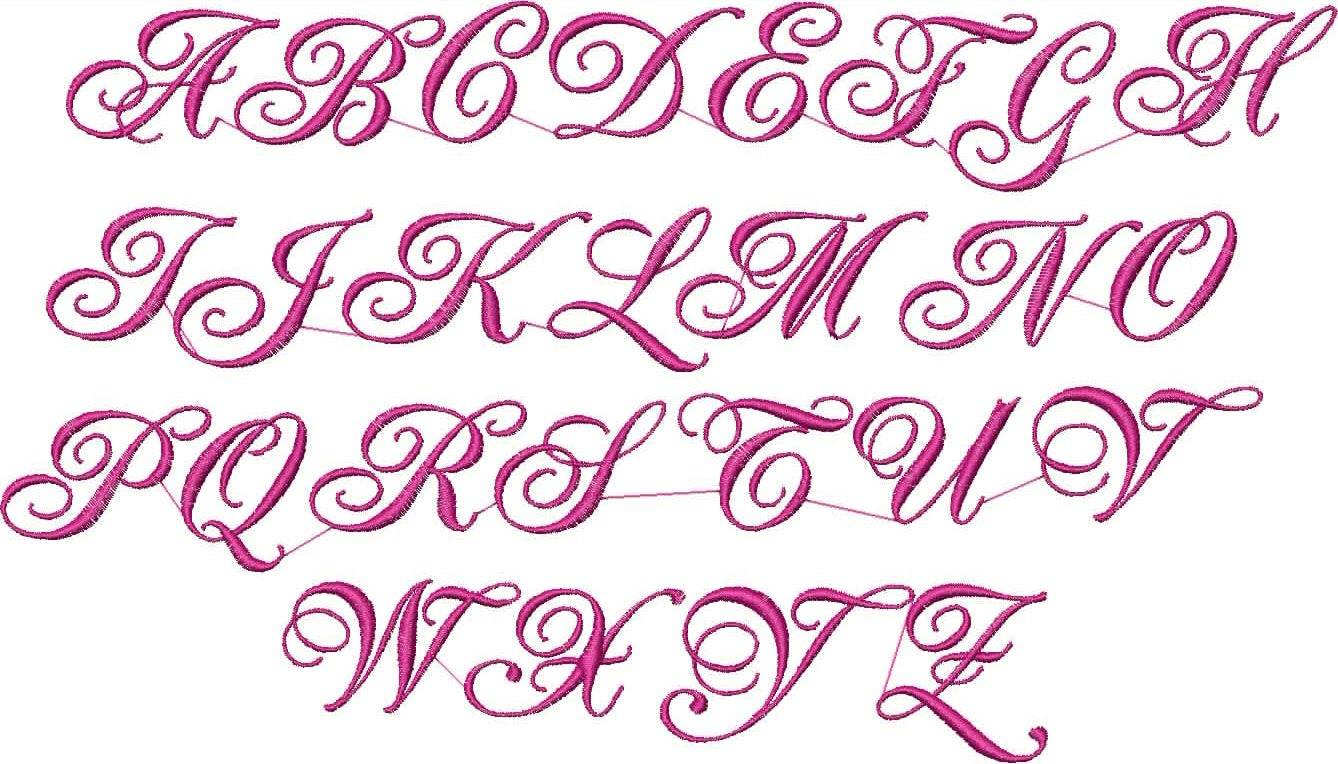 Stickdatei Schrift ABC 25mm Alphabet Buchstaben Set 400 - Sewando