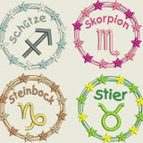 Stickdatei Sternzeichen Horoskop Button Set 561/1 - Sewando