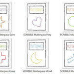 Stickdatei-Set SCRIBBLE Mutterpass-Hüllen (6 Motive) - Sewando
