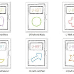Stickdatei - SCRIBBLE U-Heft Hüllen mit 6 Motiven - Sewando